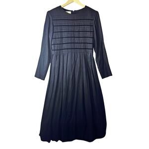 Sarah Elizabeth Vintage Black Maxi Dress Women’s Long Sleeve Modest Velvet Long